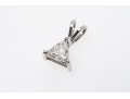 14k White Gold Contemporary Trillion Faceted Diamond Solitaire Pendant, App. 0.35 CTS