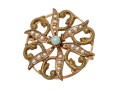 10k Yellow Gold Pretty Antique Seed Pearl And White Opal Circle Brooch