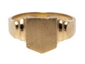 14K Yellow Gold Shield Signet Ring, Size 6.25