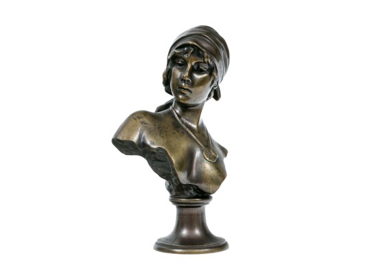 Emmanuel Villanis (French, 1858-1914) Bronze Bust, 'Fille De Bohème'