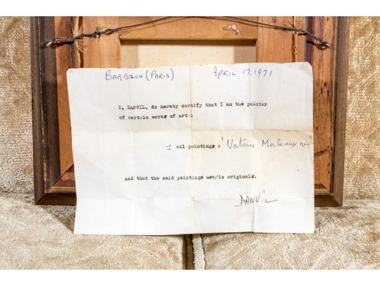 Marcel Danvil Signed Still Life Oil On Canvas With Certificate Of Authenticity