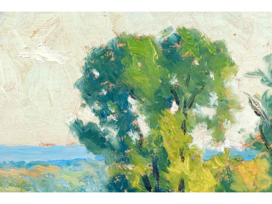 Oil On Board Impressionist Style Lanscape With Impasto