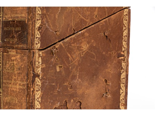 Antique Leather Bound Book Box