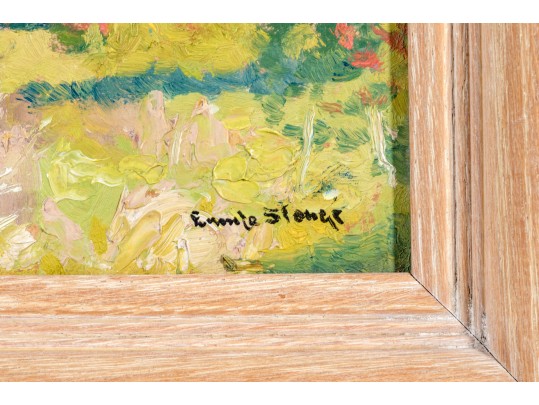 Oil On Board Impressionist Style Lanscape With Impasto