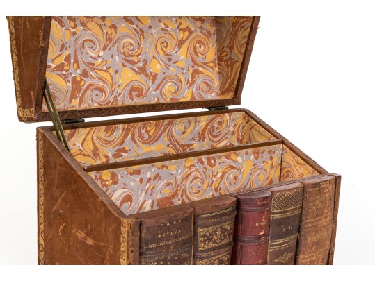 Antique Leather Bound Book Box