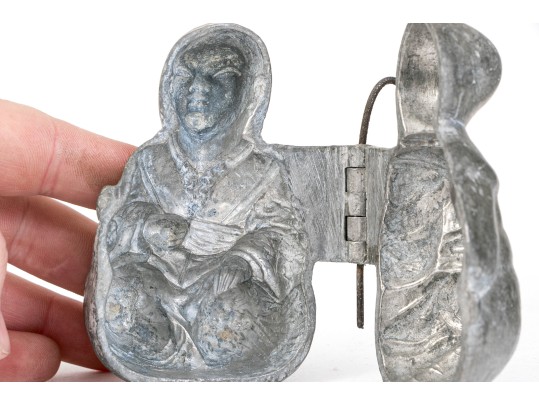 Five Vintage Lead Or Pewter Ice Cream & Chocolate Moulds