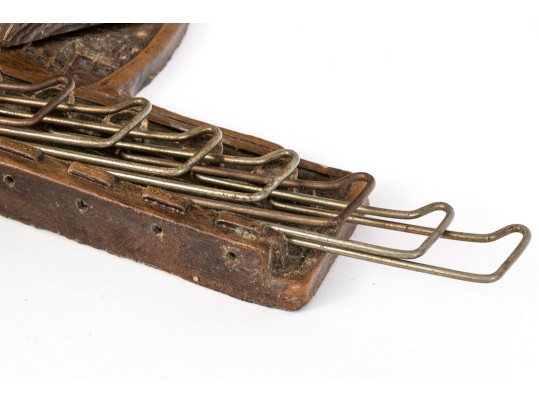 Pair Of Rustic Vintage Wall Mounted Leash / Hat Hangers