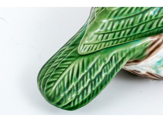 Pair Of Portuguese Ceramic Bird Boxes