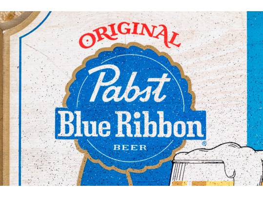 Pabst Blue Ribbon Vibrant Painted Bar Sign
