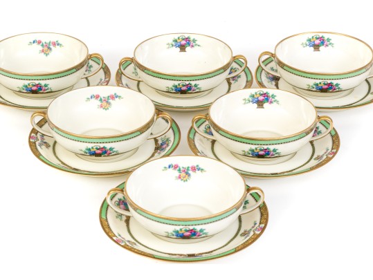 Set Of Eight Soup Bowls And Saucers
