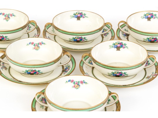 Set Of Eight Soup Bowls And Saucers