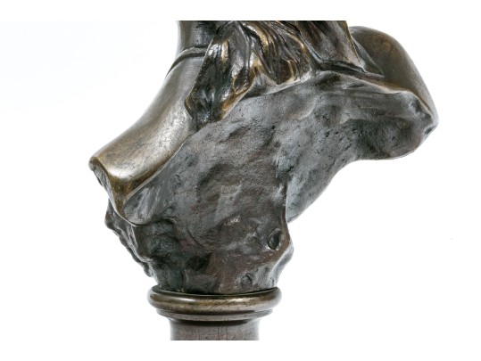 Emmanuel Villanis (French, 1858-1914) Bronze Bust, 'Fille De Bohème'