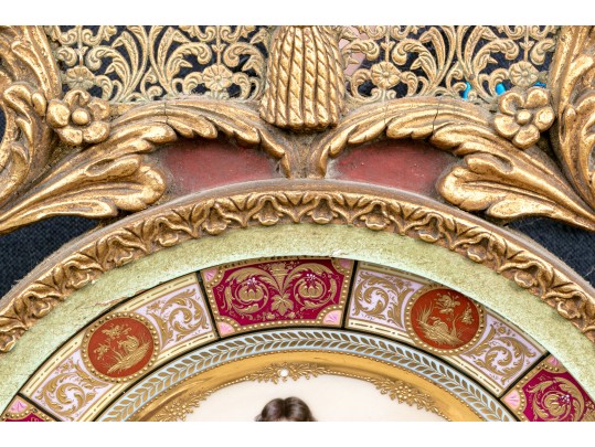 Royal Vienna Hand Painted Cabinet Plate With Raised Gilt