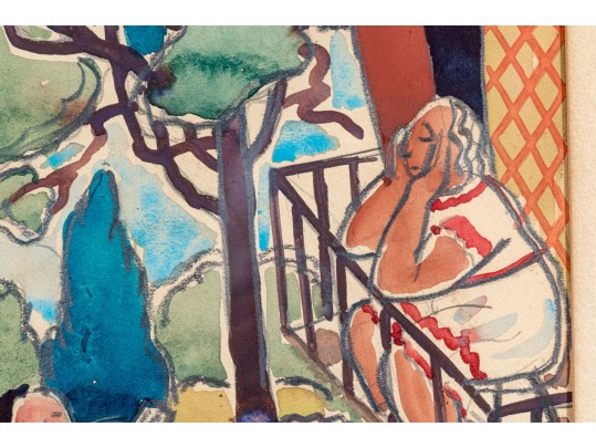 David Hill (20th C.) Watercolor On Paper, Landscape