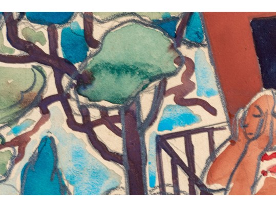 David Hill (20th C.) Watercolor On Paper, Landscape