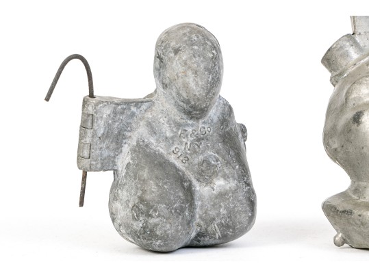 Five Vintage Lead Or Pewter Ice Cream & Chocolate Moulds