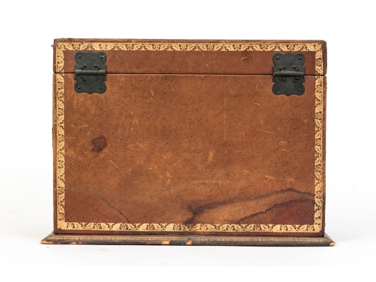 Antique Leather Bound Book Box