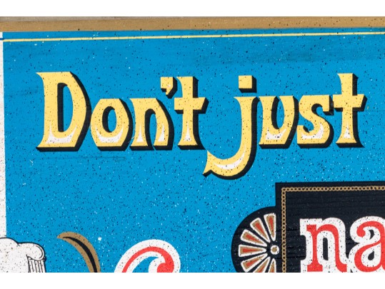 Pabst Blue Ribbon Vibrant Painted Bar Sign