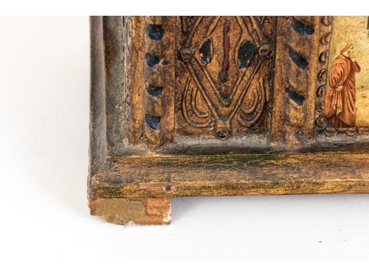 Semi Antique Carved & Gilt Finished Florentine Hinged Casket