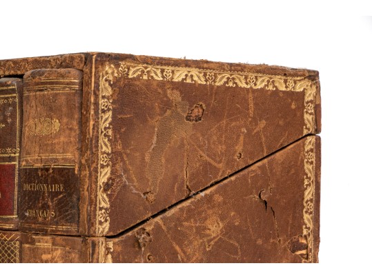 Antique Leather Bound Book Box