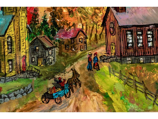 Milton Bond (1918-2010, American) Reverse Glass Painting