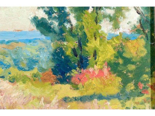 Oil On Board Impressionist Style Lanscape With Impasto