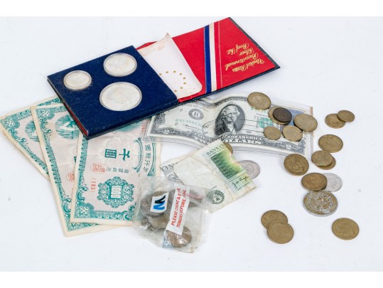 Assorted Currency Collection With Assorted Bills And Coins