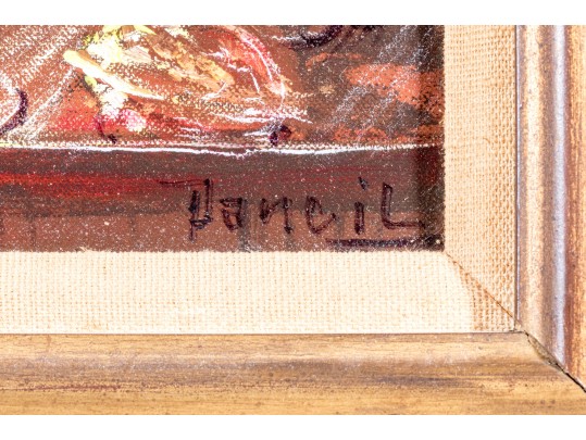 Marcel Danvil Signed Still Life Oil On Canvas With Certificate Of Authenticity