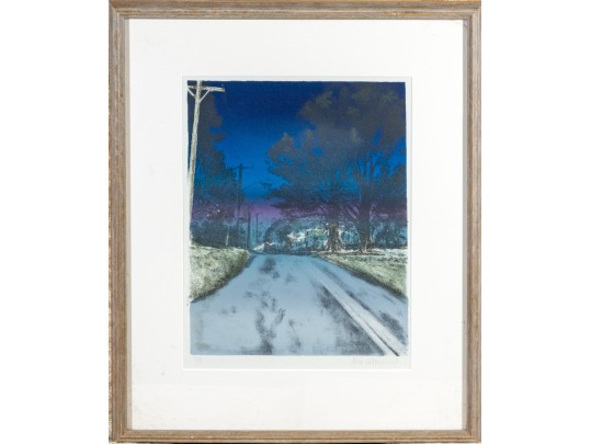 Limited Edition Lithograph, Landscape At Night