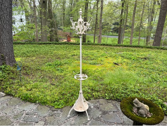 Antique Art Nouveau Cast Iron Hall Tree