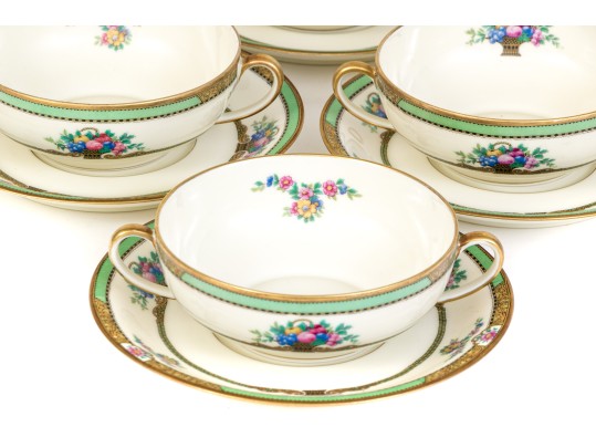 Set Of Eight Soup Bowls And Saucers