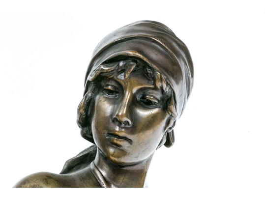 Emmanuel Villanis (French, 1858-1914) Bronze Bust, 'Fille De Bohème'