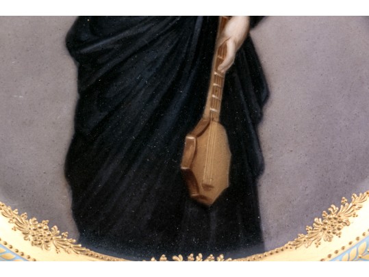 Royal Vienna Hand Painted Cabinet Plate With Raised Gilt