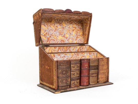 Antique Leather Bound Book Box
