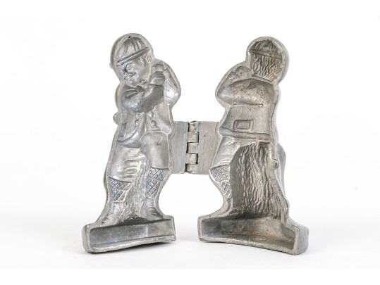 Four Vintage Lead Or Pewter Ice Cream & Chocolate Moulds