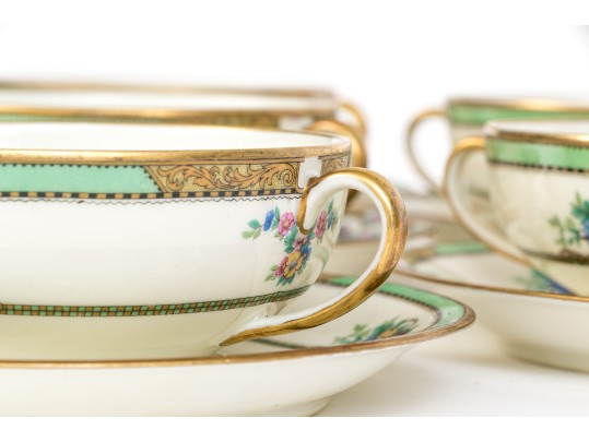Set Of Eight Soup Bowls And Saucers