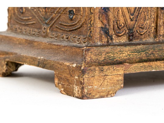 Semi Antique Carved & Gilt Finished Florentine Hinged Casket