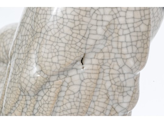 Vintage Asian Glazed Ceramic Egret Group