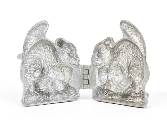 Five Vintage Lead Or Pewter Ice Cream & Chocolate Moulds