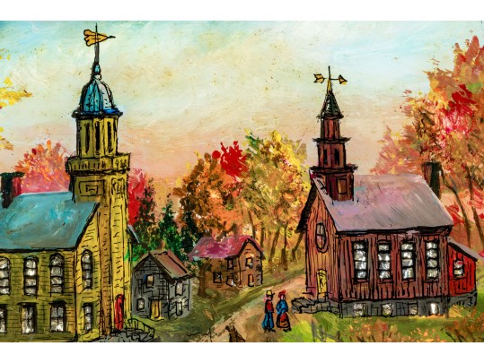 Milton Bond (1918-2010, American) Reverse Glass Painting