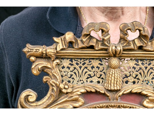 Royal Vienna Hand Painted Cabinet Plate With Raised Gilt