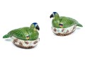 Pair Of Portuguese Ceramic Bird Boxes