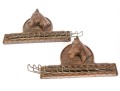 Pair Of Rustic Vintage Wall Mounted Leash / Hat Hangers