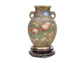 Chinese Gilt Metal And Champleve Enameled 'Hu' Form Vase On Stand
