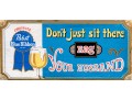Pabst Blue Ribbon Vibrant Painted Bar Sign