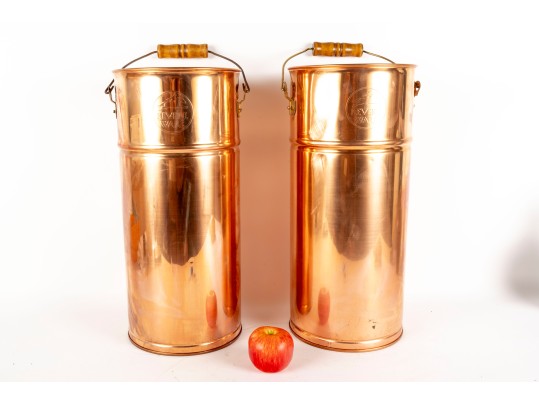 Pair Of Revere Ware Copper Umbrella Stands