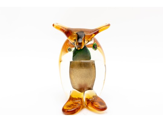 JI & Co. Murano Art Glass Owl With Millefiori Eyes