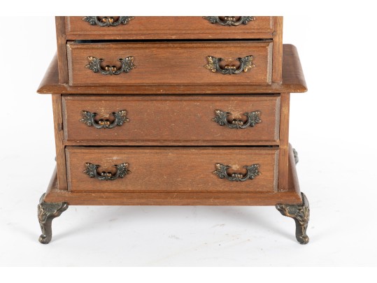 Colonial Style Vintage Wood Jewelry Music Box 