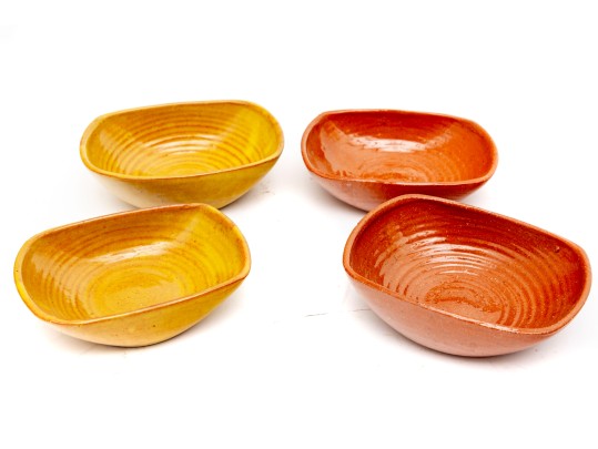 Neolia Cole Womack (1927 - 2016) Set Of Four Small Pottery Condiment Dishes
