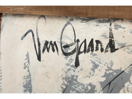 Lee Reynolds Burr (B. 1936) California Redbirds Oil On Canvas Art